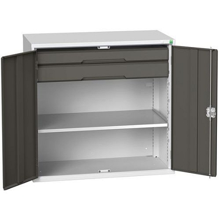 Dílenská skříň se zásuvkami Bott Verso, 100 x 105 x 55 cm, 1 police, 2 zásuvky, šedá-antracit