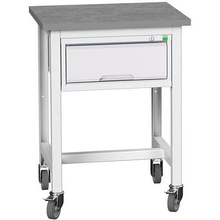 Mobilní dílenský stůl Bott Verso Storage, 93 x 70 x 60 cm, 1 zásuvka, linoleum, šedá-šedá