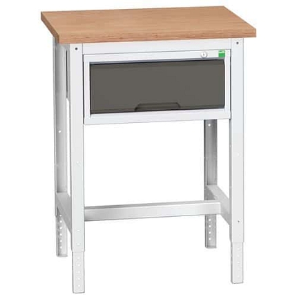 Dílenský stůl Bott Verso, 78-93 x 70 x 60 cm, 1 zásuvka, multiplex, šedá-antracit