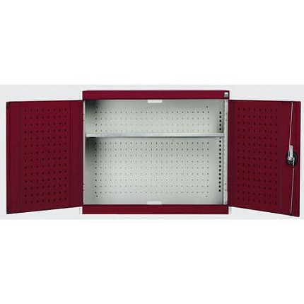Závěsné skříňky Bott Cubio s perfopanely, 1 police, 70 x 80 x 32,5 cm, šedá-červená