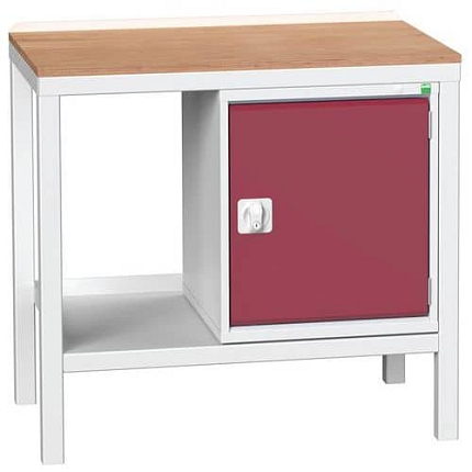 Dílenský stůl Bott Verso Weld, 93 x 100 x 60 cm, 1 skříňka, multiplex, šedá-červená