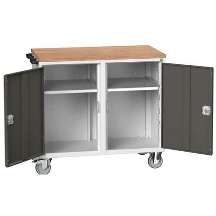 Údržový zásuvkový vozík Bott Verso, 98 x 105 x 60 cm, 2 skříňky, multiplex, šedá-antracit