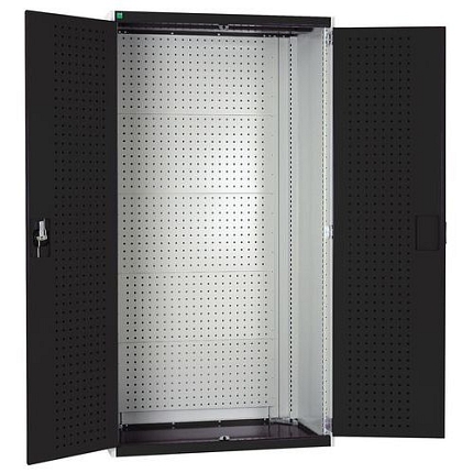 Dílenská skříň s perfo panely pro držáky na nářadí/nářadí, 200 x 105 x 52,5 cm, šedá-antracit