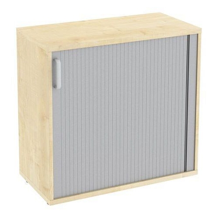 Nízká široká skříň Abonent, 77,4 x 80 x 40 cm, s roletou - pravé provedení, dezén javor
