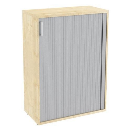 Střední široká skříň Abonent, 113 x 80 x 40 cm, s roletou - levé provedení, dezén třešeň meran