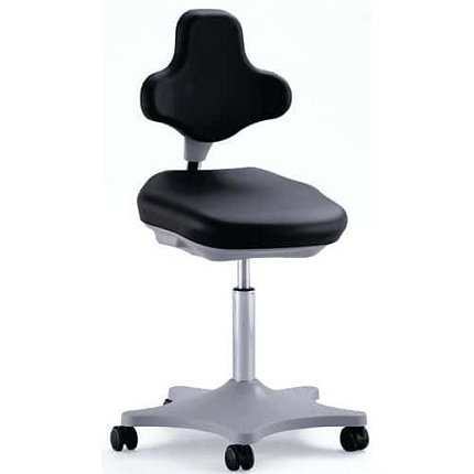 Pracovní antistatická ESD židle Labster Bimos 9103E s kolečky, koženka, černá