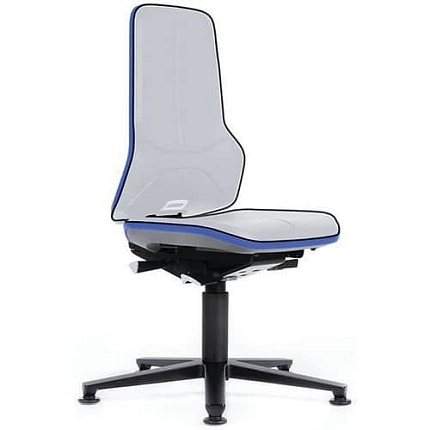 Rám pracovní antistatické ESD židle Neon Bimos 9560E, permanentní kontakt, kluzáky, modrá