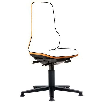 Rám pracovní antistatické ESD židle Neon Bimos 9560E, permanentní kontakt, kluzáky, oranžová