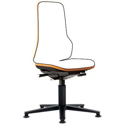 Rám pracovní antistatické ESD židle Neon Bimos 9570E se synchronním mechanismem, kluzáky, oranžová