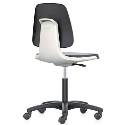 Pracovní židle Bimos Labsit  9123, opěrka s funkcí Flex 3D, potah Supertec, hliníkový kříž, bílá/antracit