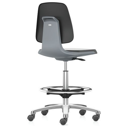 Pracovní židle Bimos Labsit 9125 s funkcí Flex 3D, potah Supertec, s podnožkou, hliníkový kříž, antracit