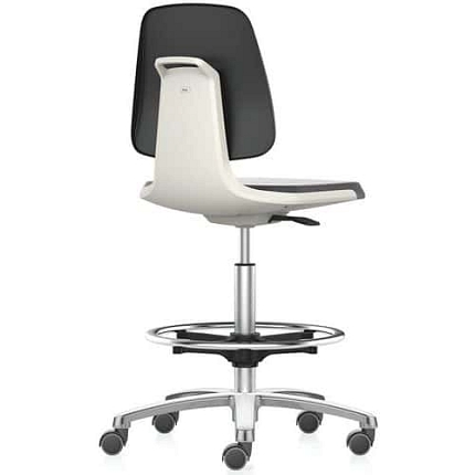 Pracovní židle Bimos Labsit 9125 s funkcí Flex 3D, potah Supertec, s podnožkou, hliníkov kříž, bílá/antracit