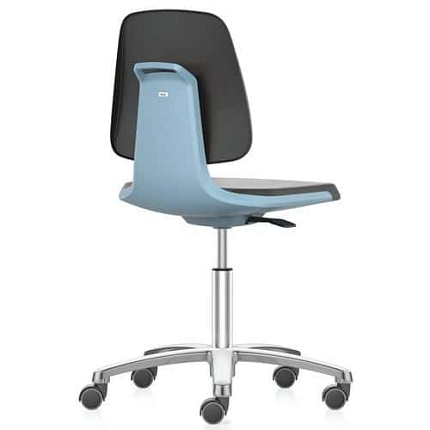 Pracovní židle Bimos Labsit  9123, opěrka s funkcí Flex 3D, potah Supertec, hliníkový kříž, modrá/antracit