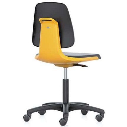 Pracovní židle Bimos Labsit  9123, opěrka s funkcí Flex 3D, potah Supertec, hliníkový kříž, oranžová/antracit