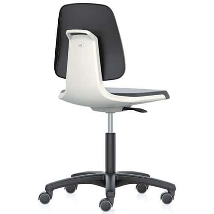 Pracovní židle Bimos Labsit  9123, opěrka s funkcí Flex 3D, polyuretan, hliníkový kříž, bílá/antracit