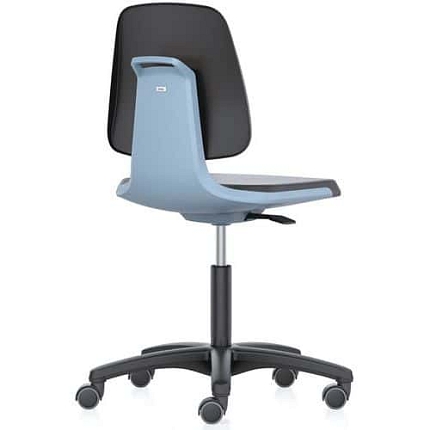 Pracovní židle Bimos Labsit  9123, opěrka s funkcí Flex 3D, polyuretan, plastový kříž, modrá/antracit