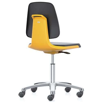 Pracovní židle Bimos Labsit  9123, opěrka s funkcí Flex 3D, polyuretan, hliníkový kříž, oranžová/antracit