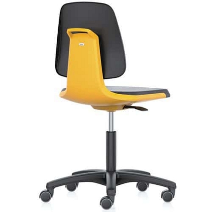 Pracovní židle Bimos Labsit  9123, opěrka s funkcí Flex 3D, koženka, plastový kříž, oranžová/antracit