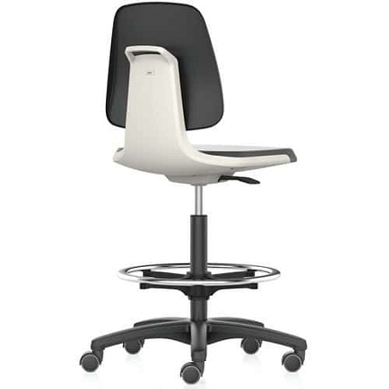 Pracovní židle Bimos Labsit 9125 s funkcí Flex 3D, látka, s podnožkou, plastový kříž, bílá/antracit