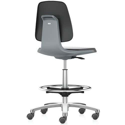 Pracovní židle Bimos Labsit 9125 s funkcí Flex 3D, látka, s podnožkou, plastový kříž, antracit