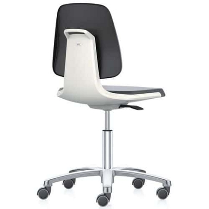 Pracovní židle Bimos Labsit  9123, opěrka s funkcí Flex 3D, látka, hliníkový kříž, bílá/antracit