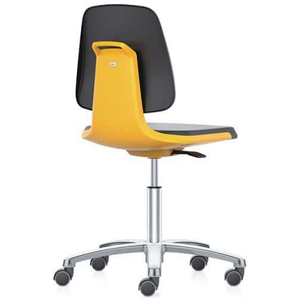 Pracovní židle Bimos Labsit  9123, opěrka s funkcí Flex 3D, látka, hliníkový kříž, oranžová/antracit