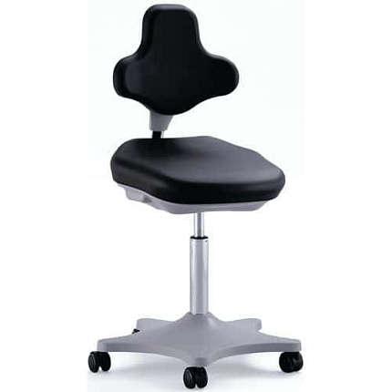 Pracovní žídle Bimos Labster 9103 s kolečky, bez podnožky, polyuretan, černá/šedá