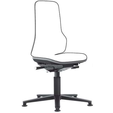 Rám dílenské židle Bimos 9560 s opěradlem pro Bimos Neon, permanentní kontakt, kluzáky,  modrá/šedá