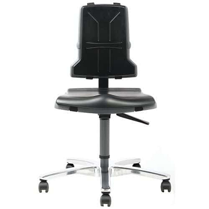 Dílenská židle Bimos Sintec 9816 s kolečky, látka, černá