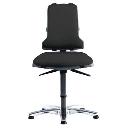 Dílenská židle Bimos Sintec 9816 s kluzáky, koženka, černá