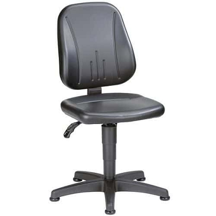 Pracovní židle Bimos Unitec 9650 s kluzáky, bez podnožky, koženka, černá
