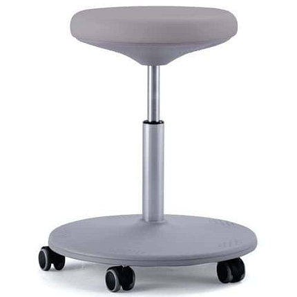 Pracovní stolička Bimos Labster 9107 s kolečky, koženka, šedá