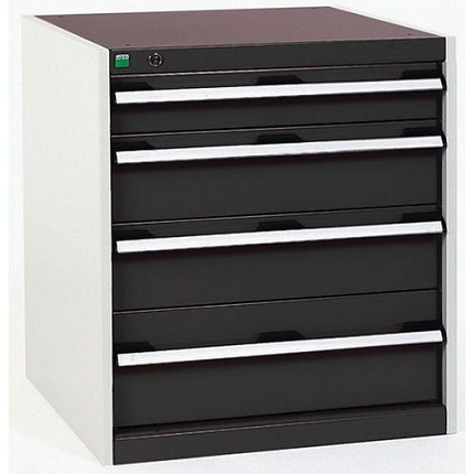 Dílenská zásuvková skříň Bott Cubio, 70 x 65 x 75 cm, 4 zásuvky, šedá-antracit