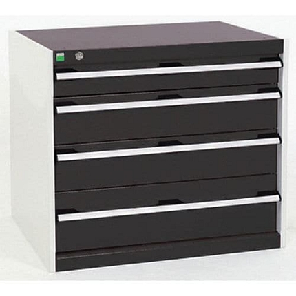 Dílenská zásuvková skříň Bott Cubio, 70 x 80 x 75 cm, 4 zásuvky, šedá-antracit