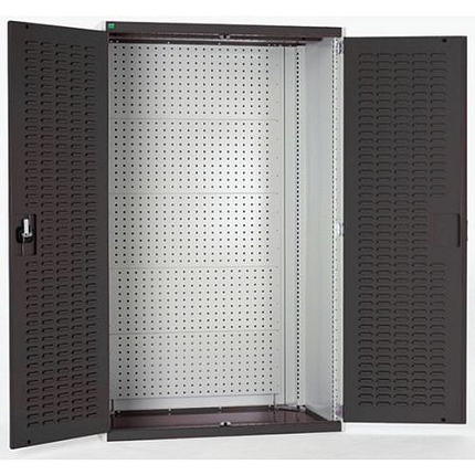 Dílenské skříně s perfo panely pro držáky na nářadí/boxy, 200 x 105 x 52,5 cm, šedá-antracit