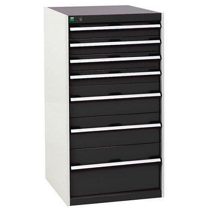 Dílenská zásuvková skříň Bott Cubio, 120 x 65 x 65 cm, 7 zásuvek, šedá-antracit