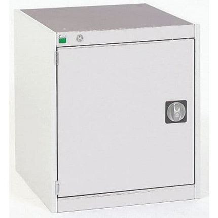 Dílenská skříň Bott Cubio, 80 x 52,5 x 52,5 cm, perfo dveře, šedá-šedá