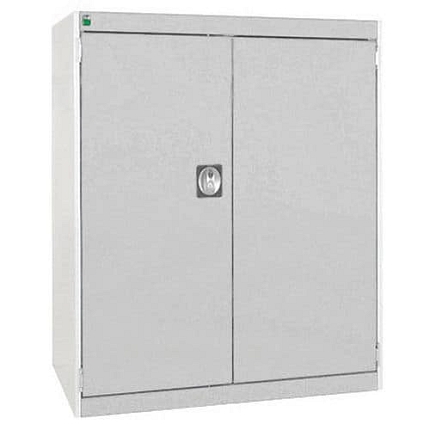 Dílenská skříň Bott Cubio, 100 x 80 x 65 cm, perfo dveře, šedá-šedá