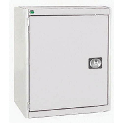 Dílenská skříň Bott Cubio, 80 x 65 x 65 cm, perfo dveře, šedá-šedá