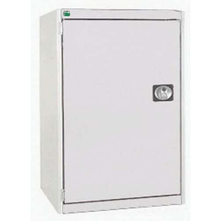 Dílenská skříň Bott Cubio, 100 x 65 x 65 cm, perfo dveře, šedá-šedá