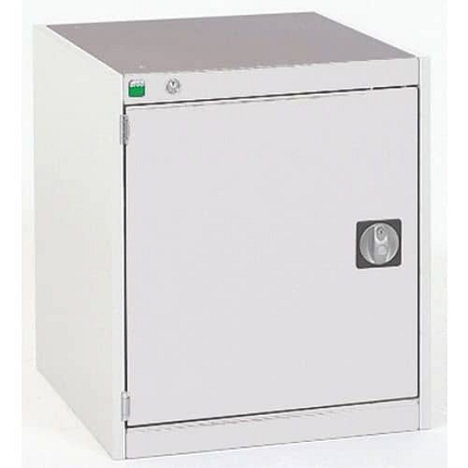 Dílenská skříň Bott Cubio, 70 x 52,5 x 52,5 cm, perfo dveře, šedá-šedá