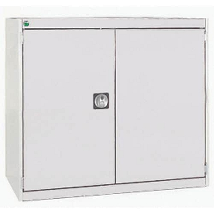 Dílenská skříň Bott Cubio, 90 x 105 x 52,5 cm, perfo dveře, šedá-šedá