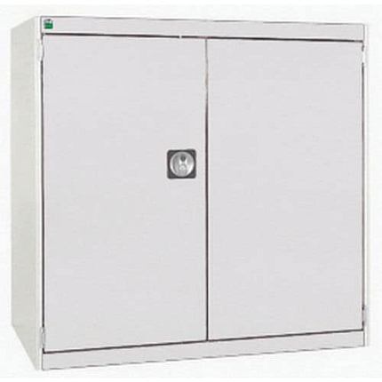 Dílenská skříň Bott Cubio, 100 x 105 x 52,5 cm, perfo dveře, šedá-šedá