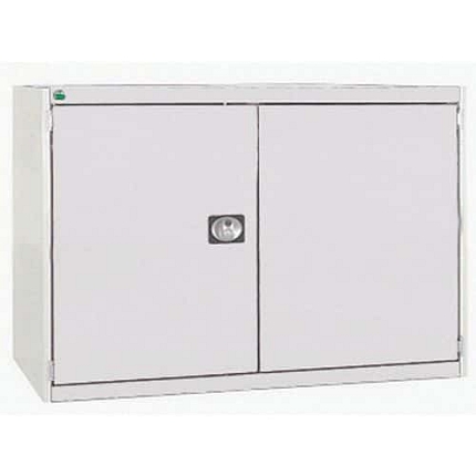 Dílenská skříň Bott Cubio 160, 90 x 130 x 52,5 cm, perfo dveře, šedá-šedá