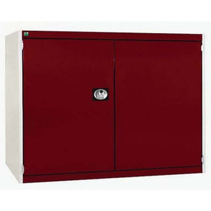 Dílenská skříň Bott Cubio 160, 100 x 130 x 65 cm, perfo dveře, šedá-červená