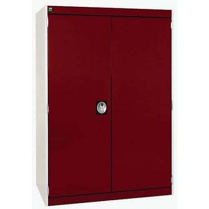 Dílenská skříň Bott Cubio, 120 x 80 x 65 cm, perfo dveře, šedá-červená