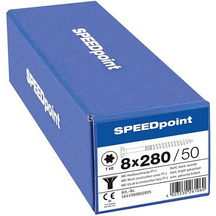Vruty do dřeva se zapuštěnou hlavou Speedpoint TX o 8 mm, 280 mm