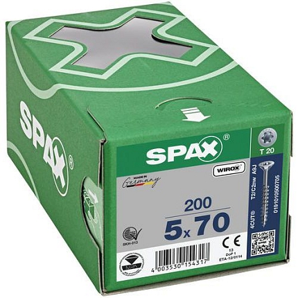 Samořezný šroub se zápustnou hlavou T-Star Plus, 200 ks, 5 x 70 mm