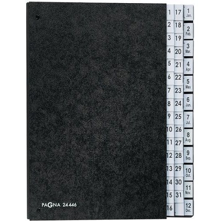 Třídící kniha Pagna, měsíční, dělící listy 1 - 31