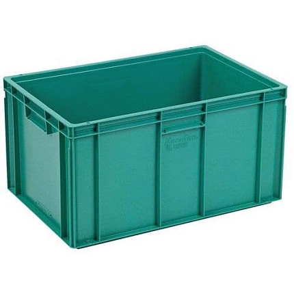 Plastová Euro přepravka Manutan Expert, zelená, 320 x 400 x 600 mm, 60 l